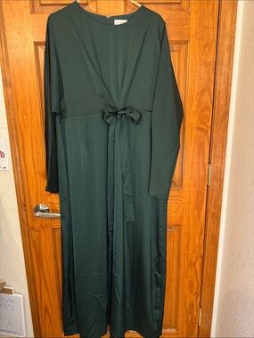 Dainty Jewells Dark Green Zipper-Back Dress